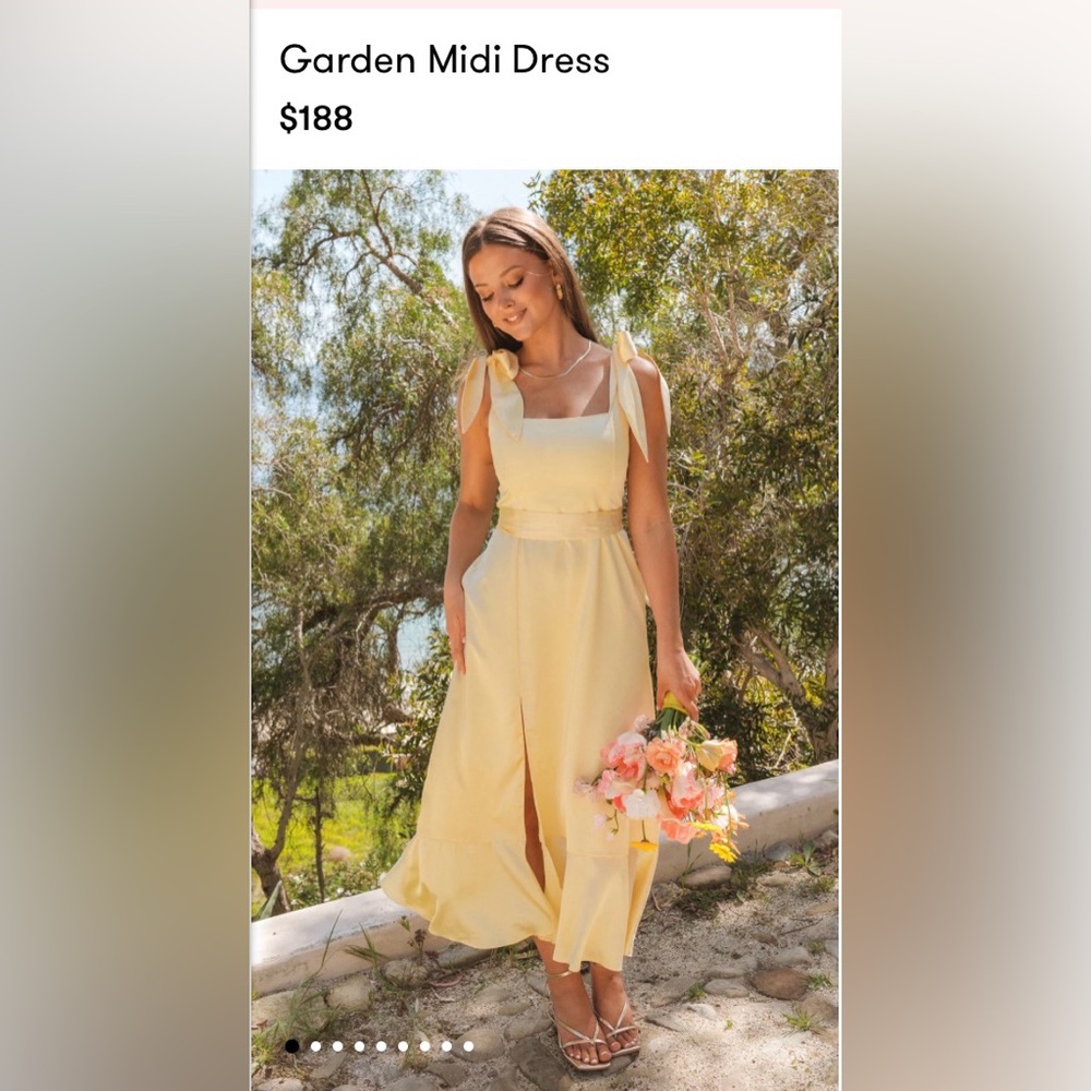 Show Me Your MuMu Yellow Garden Midi Dress
